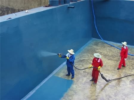 游泳池、污水池聚脲噴涂(圖1) 游泳池,污水池聚脲噴涂